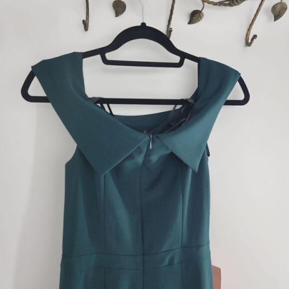 Bhldn crepe green Thompson dress - Picture 4 of 9